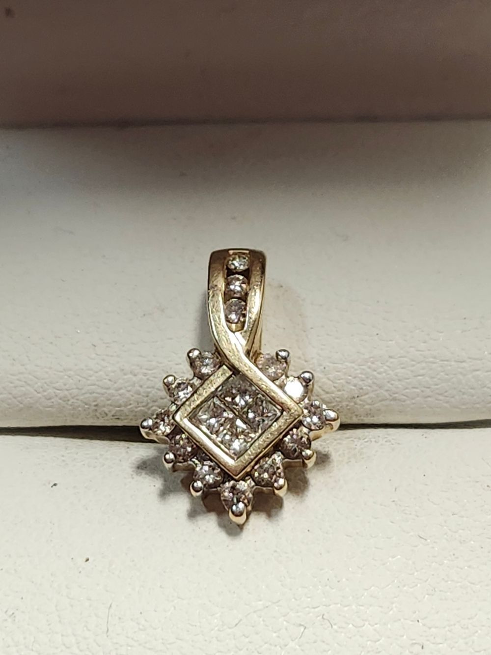 14K Yellow Gold And Diamond Pendant